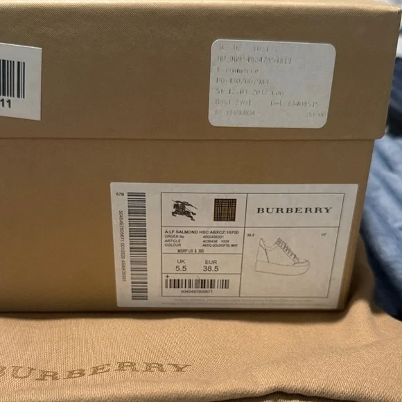 Burberry White Sneakers with Gold Detail - Picture 2 of 7